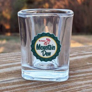 Retro Mountain Mt. Mtn Dew Shot Glass Limited Edition Thick, Quality Collectible